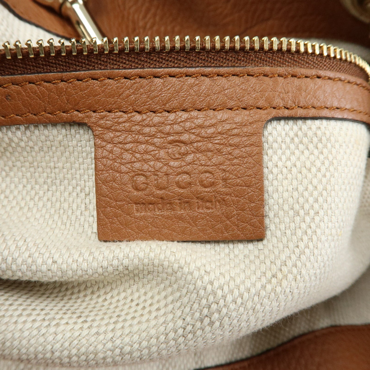 Gucci Soho Chain Strap Leather, Brown, Leather, Shoulder Bag