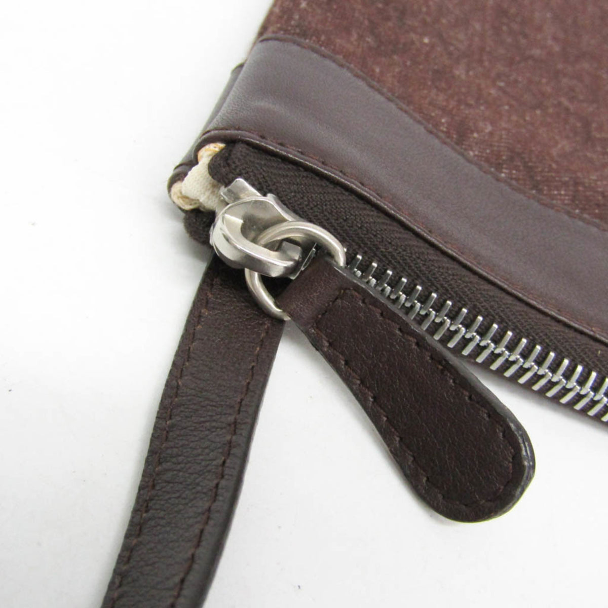 Bvlgari Logomania Canvas with Leather, Brown, Denim, Shoulder Bag