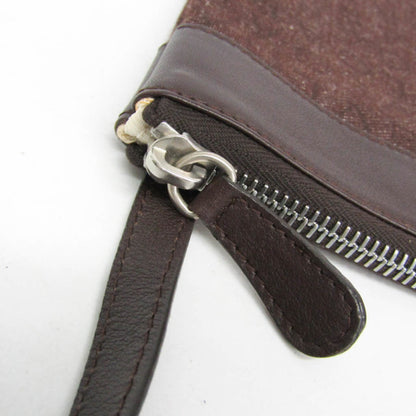 Bvlgari Logomania Canvas with Leather, Brown, Denim, Shoulder Bag