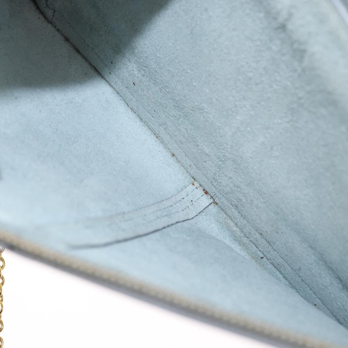 Celine Tri-Fold Clutch on Chain Smooth Leather, Gray, Leather, Clutch
