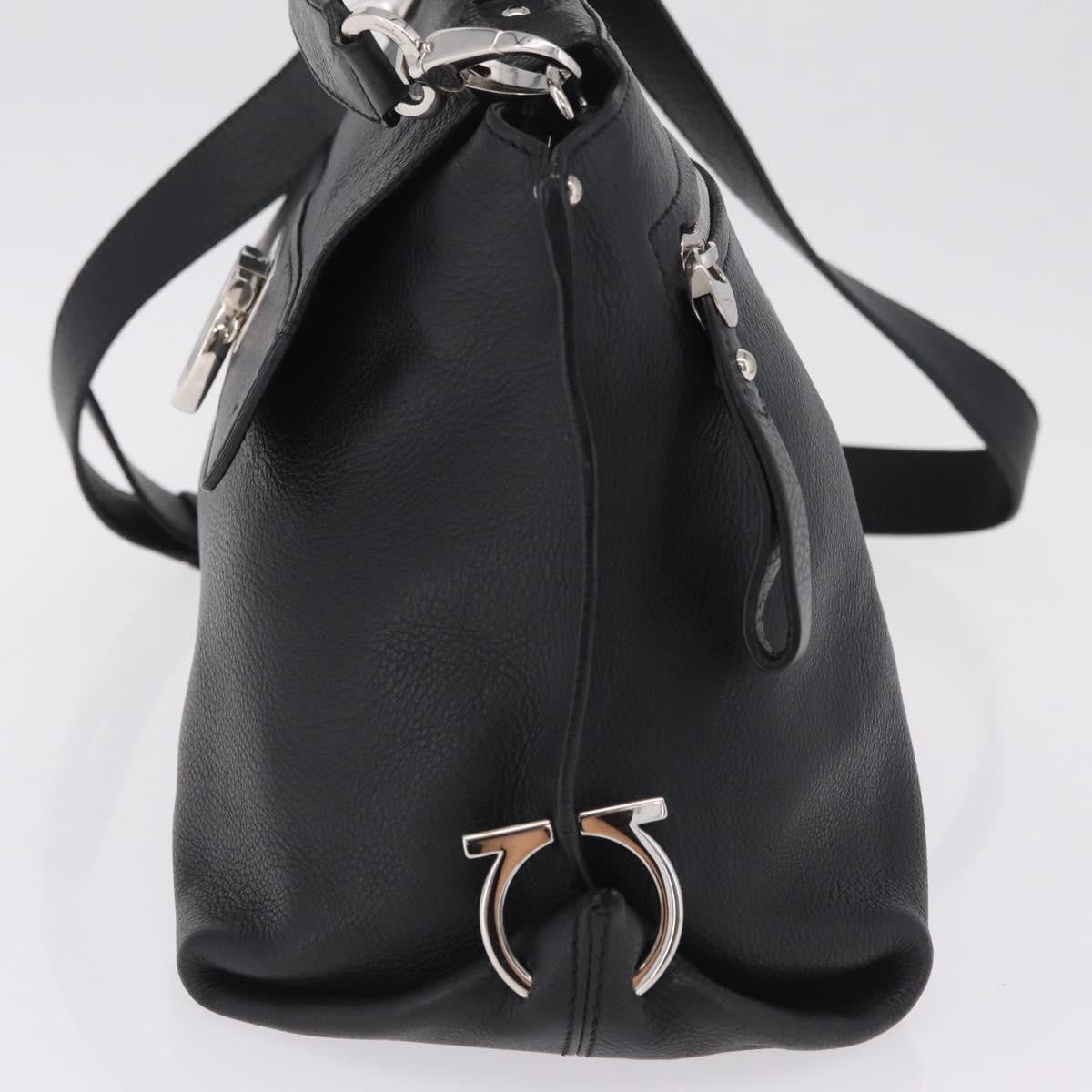 Salvatore Ferragamo Sofia Satchel Grainy Leather, Black, Leather, Handbag