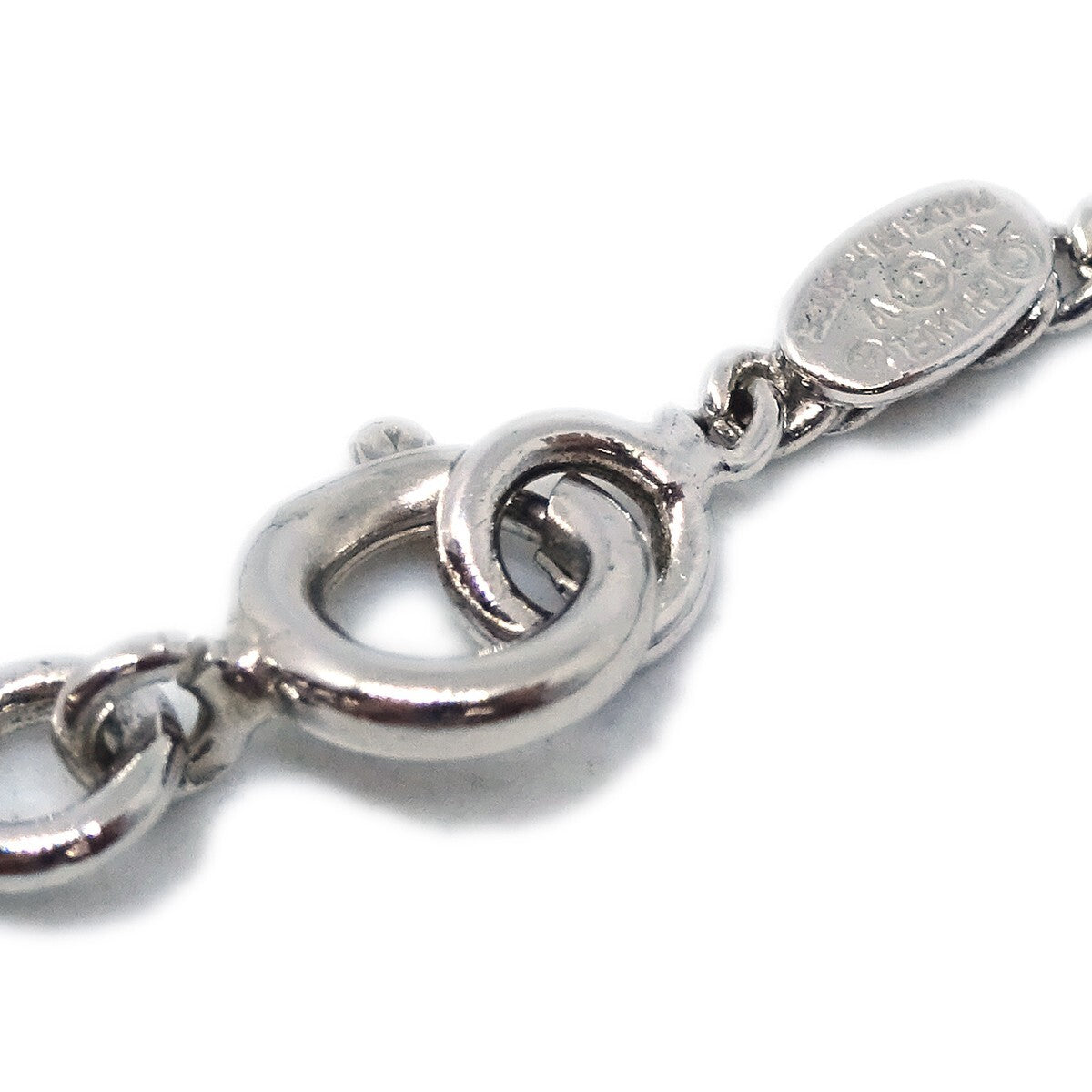 Chanel CC Logo Pendant Metal, Silver, Silver Plated, Necklace