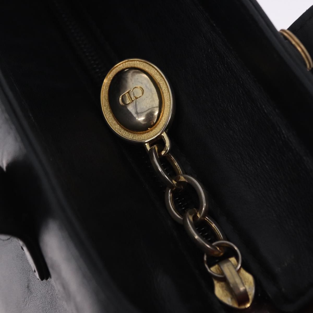 Christian Dior Vintage Lady Dior Leather, Black, Leather, Handbag