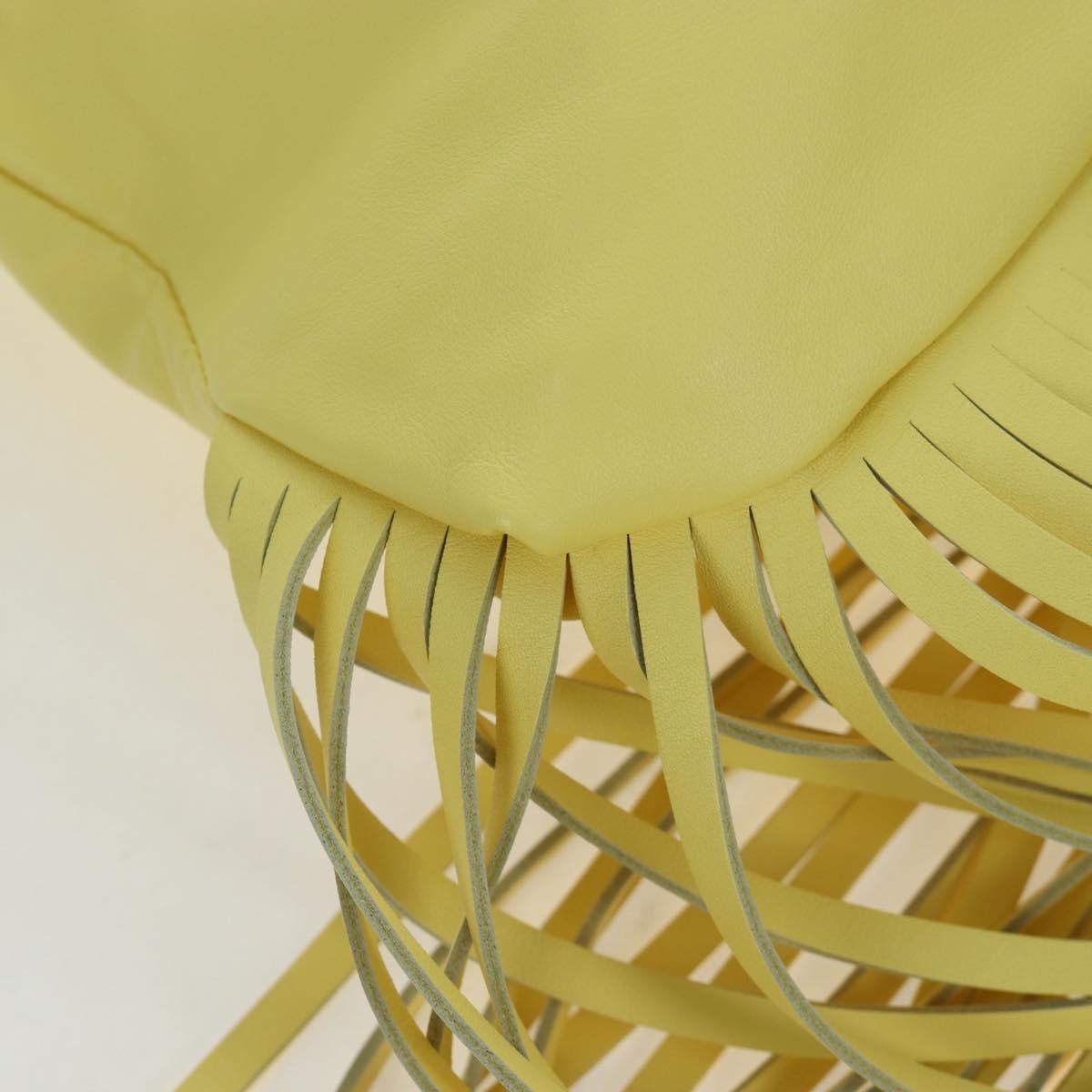 Bottega Veneta The Fringe Leather, Yellow, Leather, Clutch