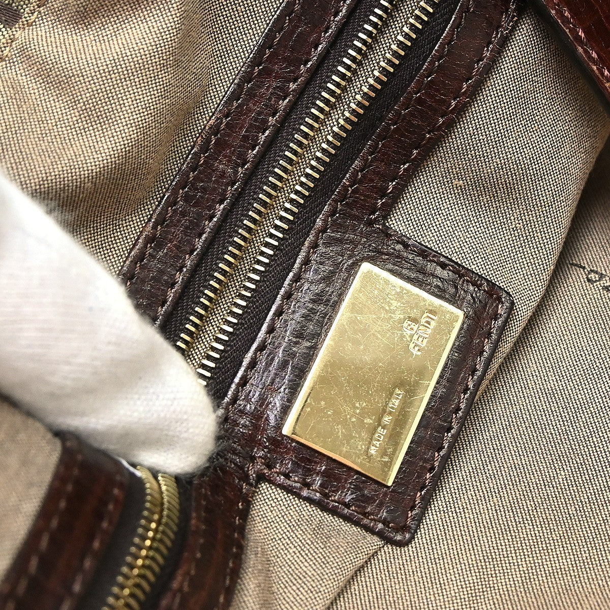 Fendi Open Tote Zucchino Canvas, Brown, Canvas, Handbag