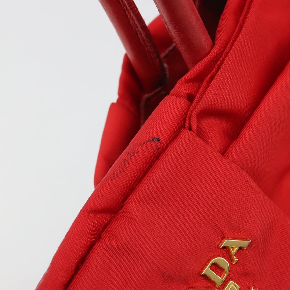Prada Bow Tote Tessuto with Leather, Red, Nylon, Tote Bag