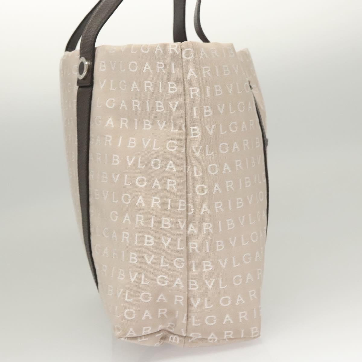 Bvlgari Logomania Canvas, Beige, Canvas, Shoulder Bag