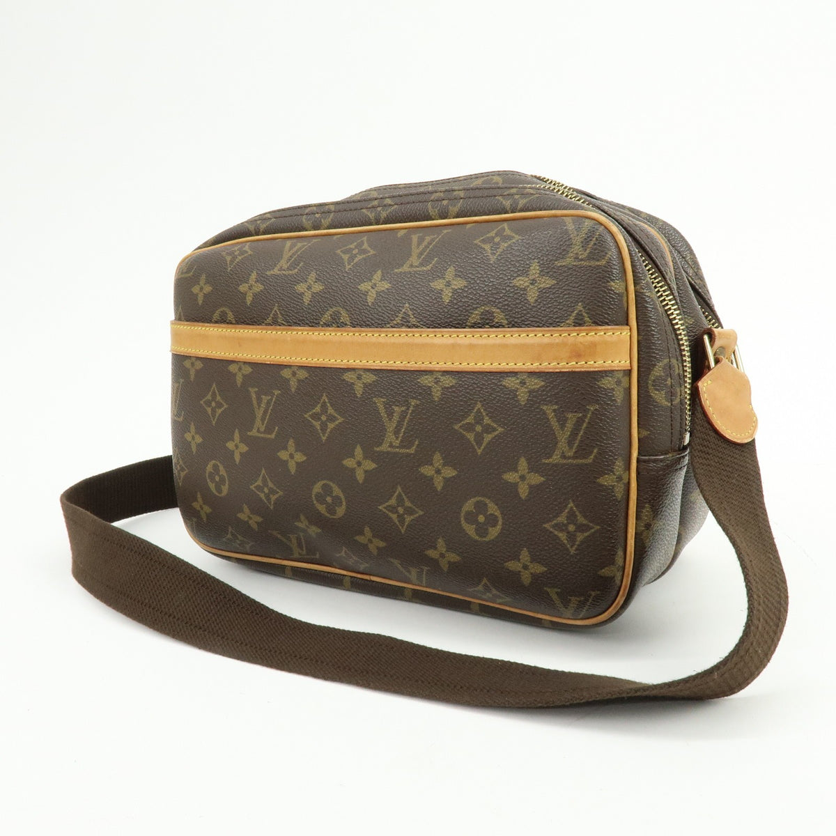 Louis Vuitton Reporter Monogram Canvas, Brown, Canvas, Shoulder Bag