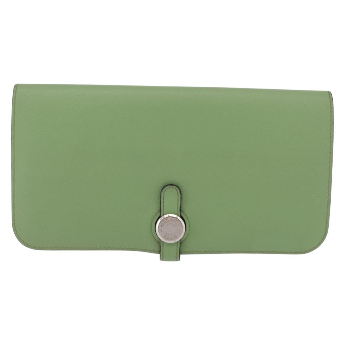 Hermes Dogon Recto Verso Leather, Green, Leather, Wallet