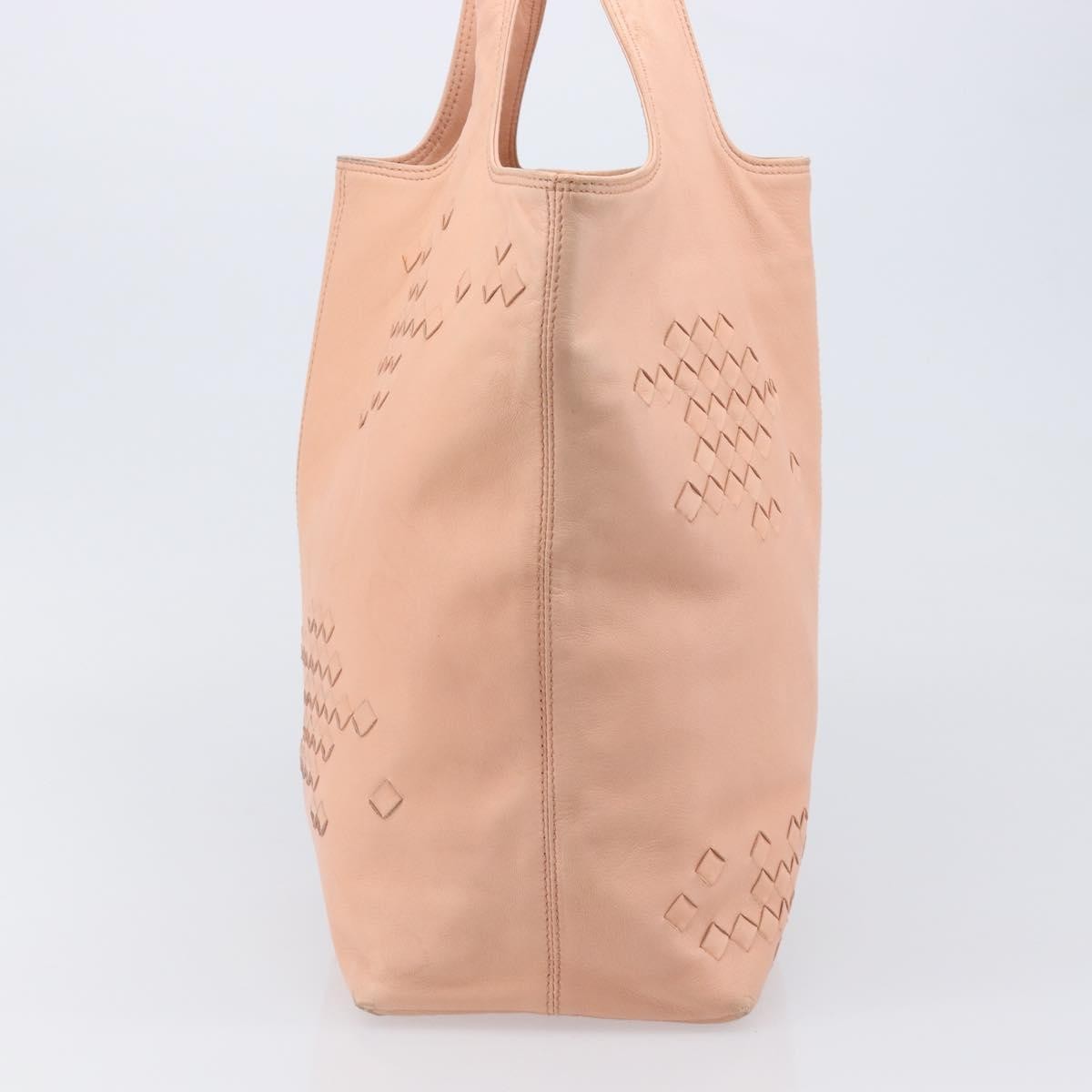 Bottega Veneta Regent Leather with Intrecciato Detail, Pink, Leather, Tote Bag