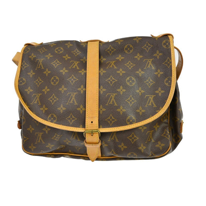 Louis Vuitton Saumur Monogram, Brown, Canvas, Shoulder Bag