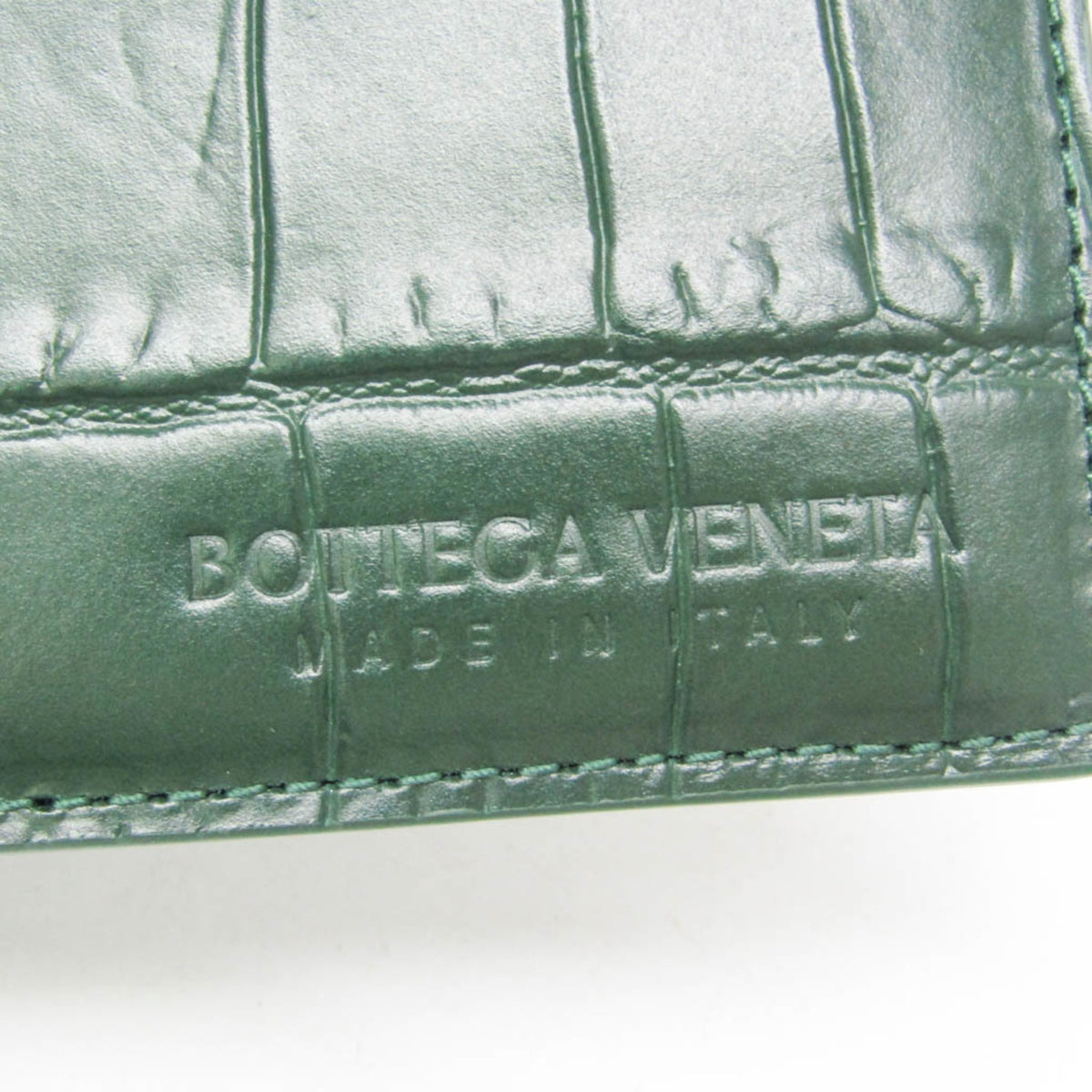 Bottega Veneta Doll Crocodile Embossed Leather, Green, Leather, Tote Bag
