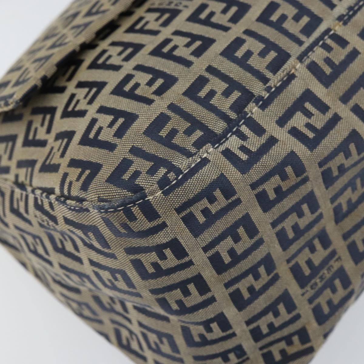 Fendi Mamma Baguette Zucchino canvas, Navy, Canvas, Shoulder Bag