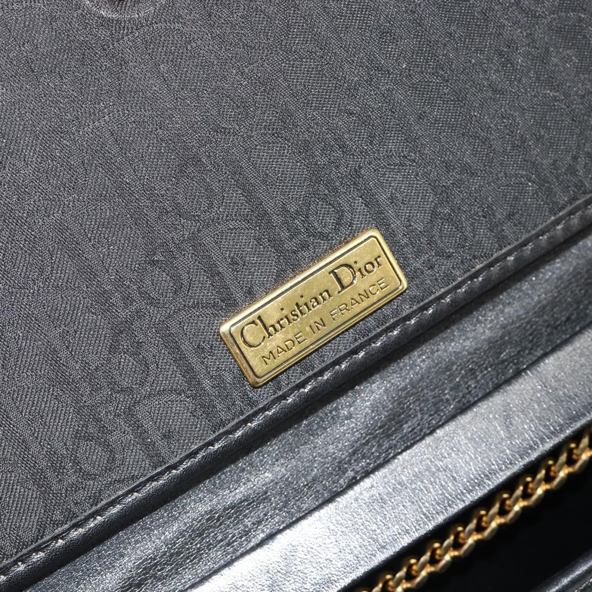 Christian Dior Vintage Trotteur Chain Canvas, Black, Canvas, Shoulder Bag