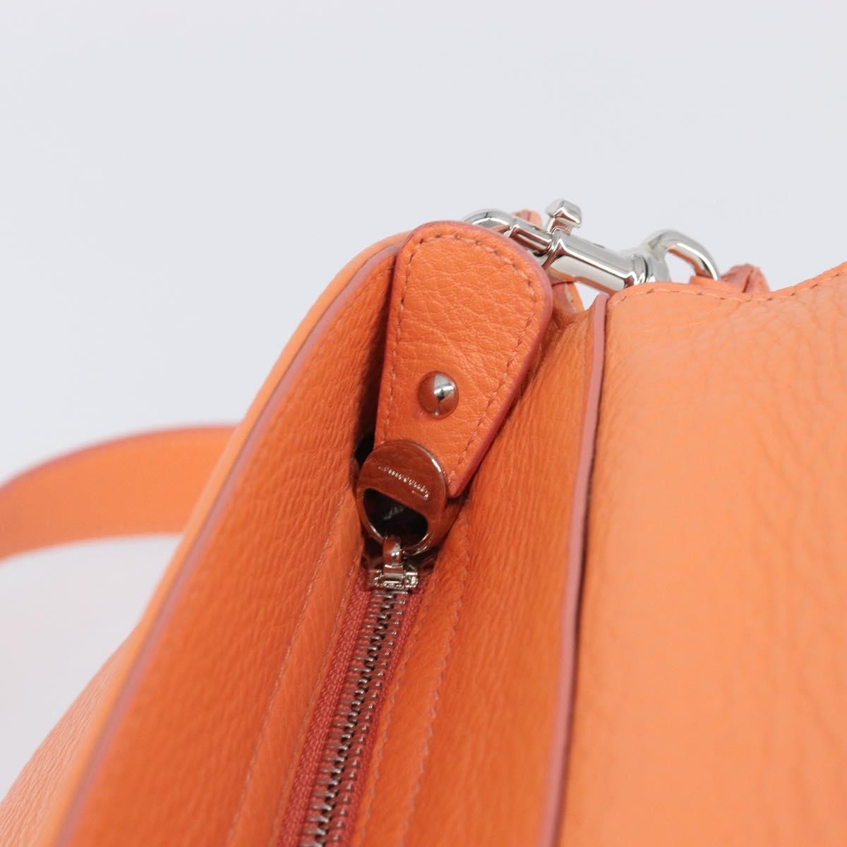 Salvatore Ferragamo Sofia Satchel Leather, Orange, Leather, Handbag