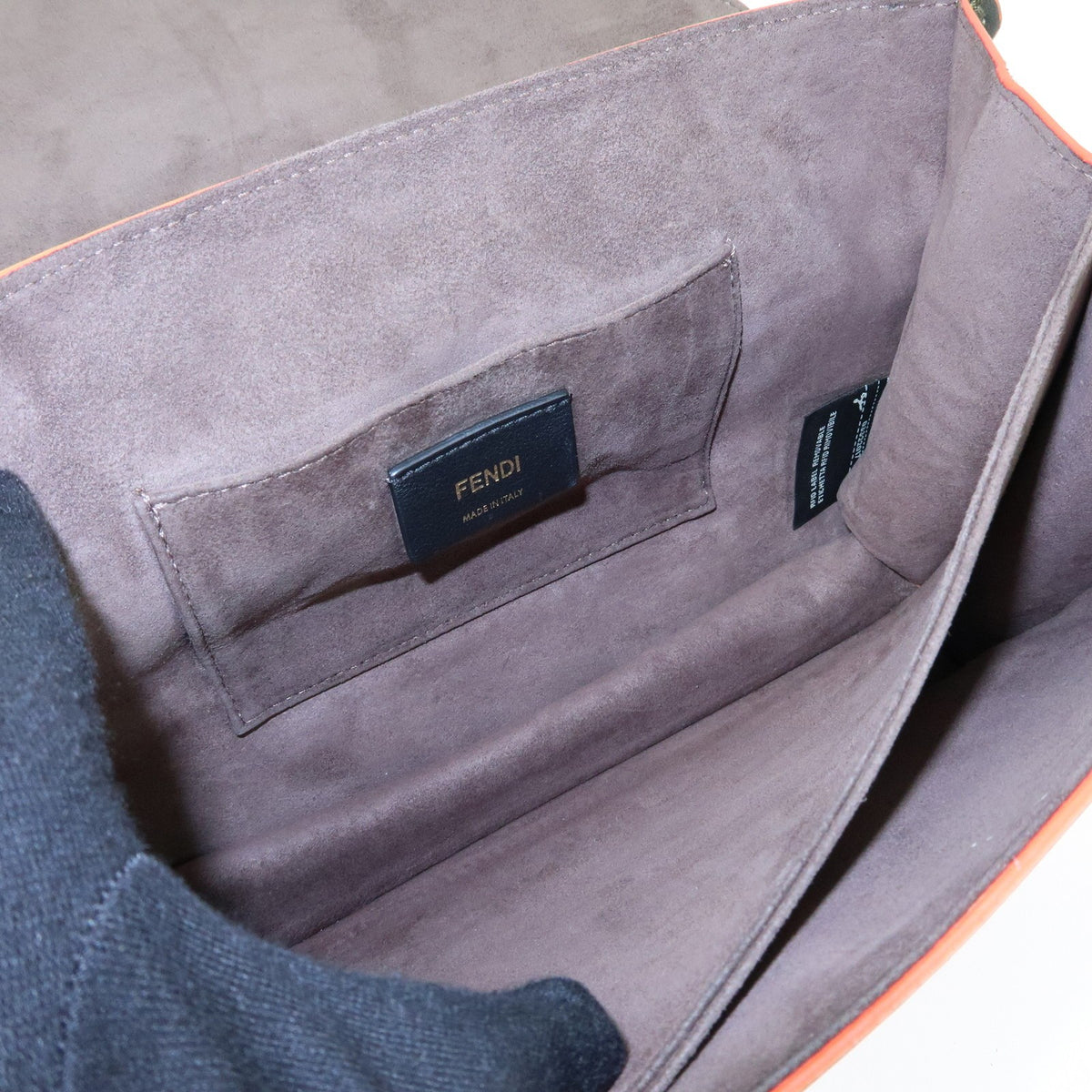 Fendi Kan I Leather, Green, Leather, Shoulder Bag