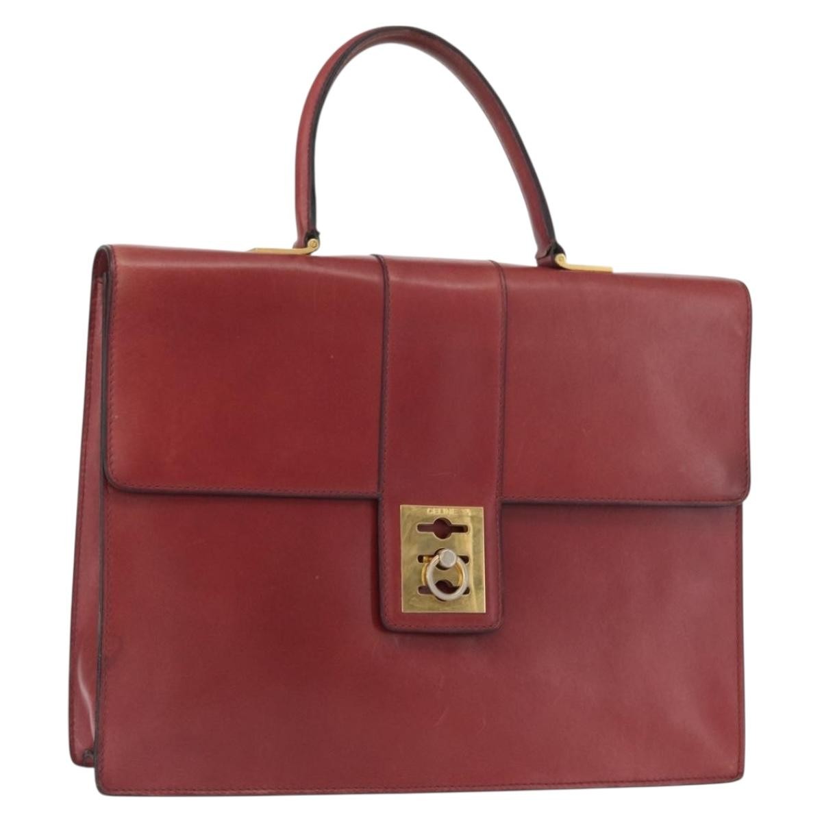 Celine Handbag Leather, Red, Leather, Handbag