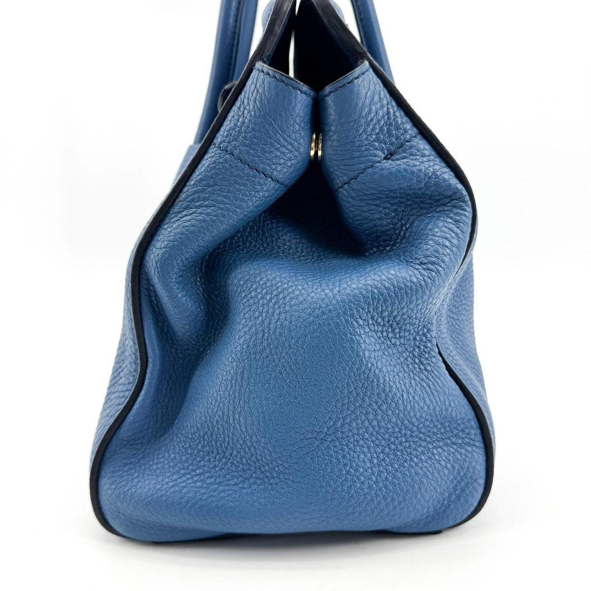 Prada Vitello Daino Leather, Blue, Leather, Shoulder Bag