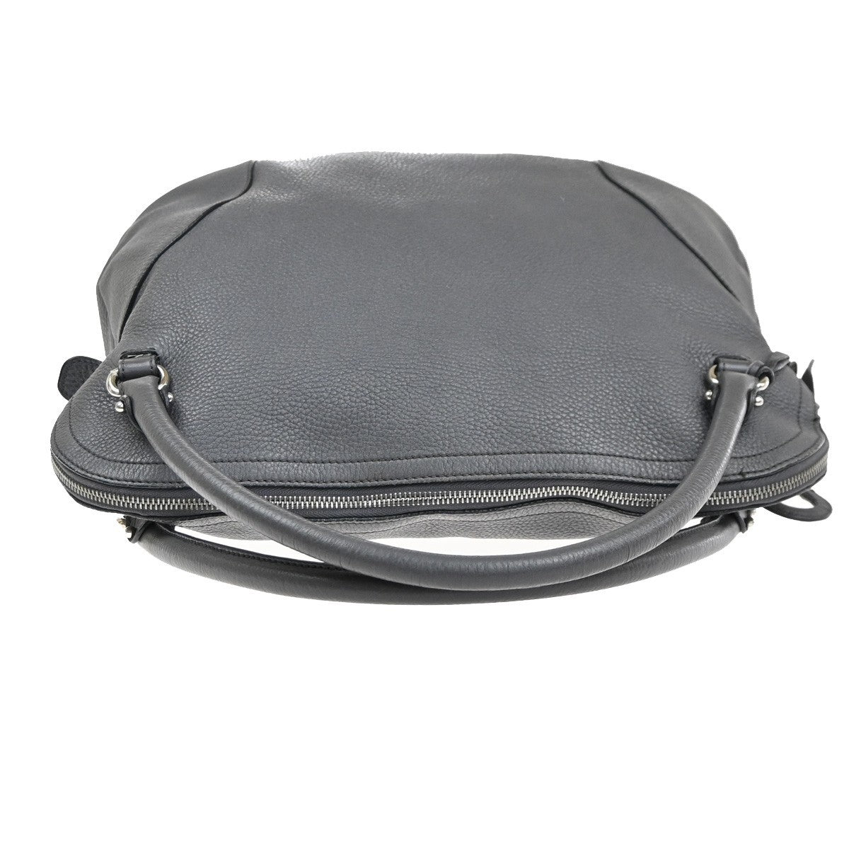Salvatore Ferragamo Bonaria Satchel Leather, Gray, Leather, Handbag