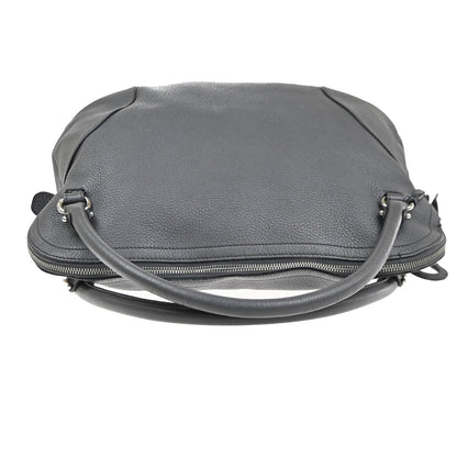 Salvatore Ferragamo Bonaria Satchel Leather, Gray, Leather, Handbag
