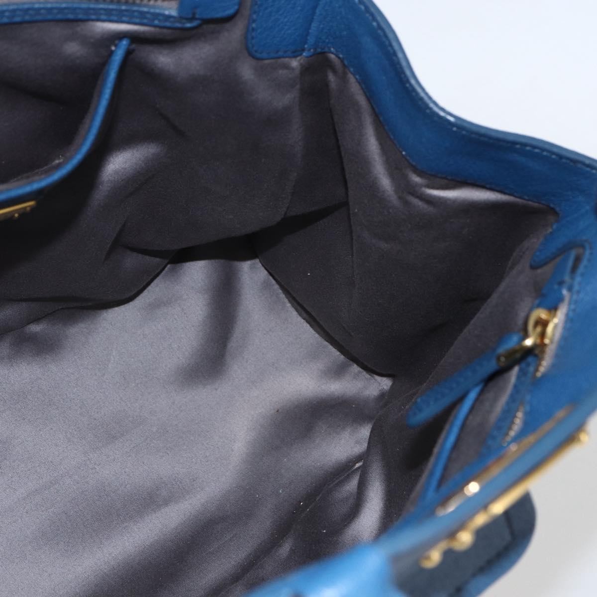 Miu Miu Vintage Leather, Blue, Leather, Tote Bag