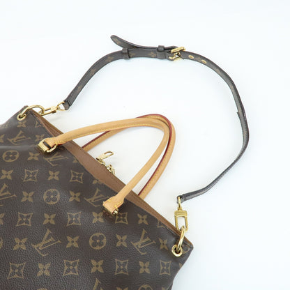 Louis Vuitton Pallas Monogram Canvas with Leather, Brown, Canvas, Tote Bag