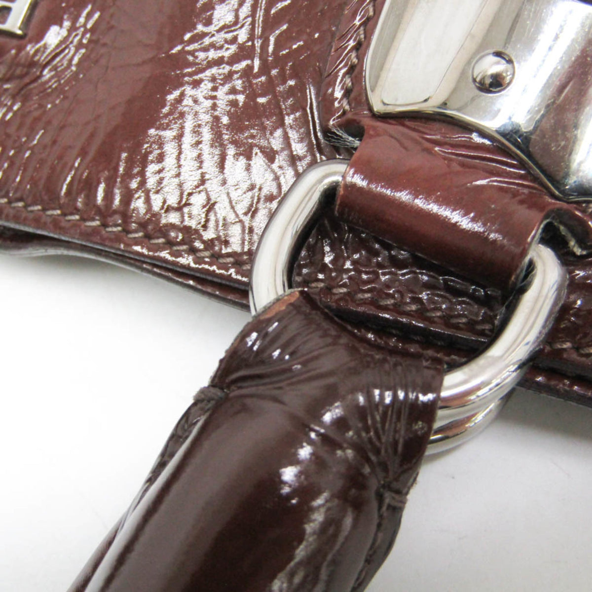 Prada Convertible Zippers Vernice Sfumata, Brown, Patent Leather, Tote Bag