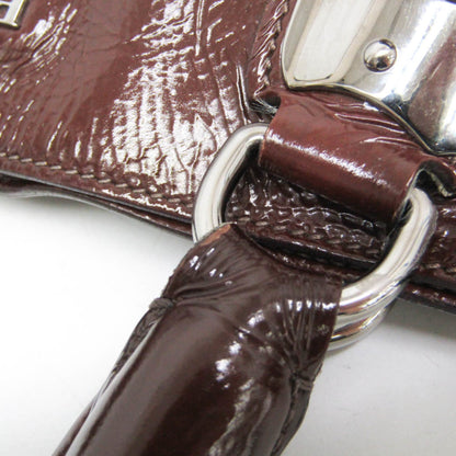 Prada Convertible Zippers Vernice Sfumata, Brown, Patent Leather, Tote Bag