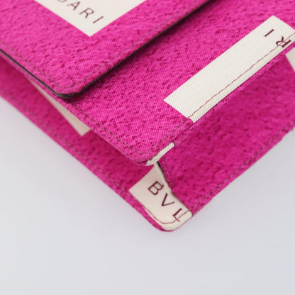 Bvlgari Clutch Canvas and Leather, Pink, Canvas, Clutch