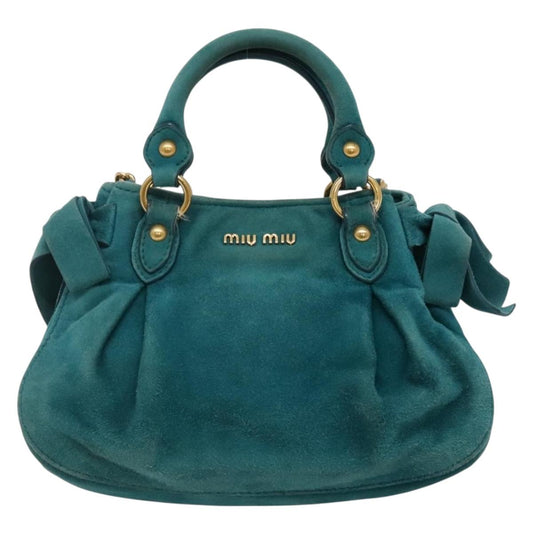 Miu Miu Shoulder Bag Suede leather, BLUE, SUEDE, Shoulder bag