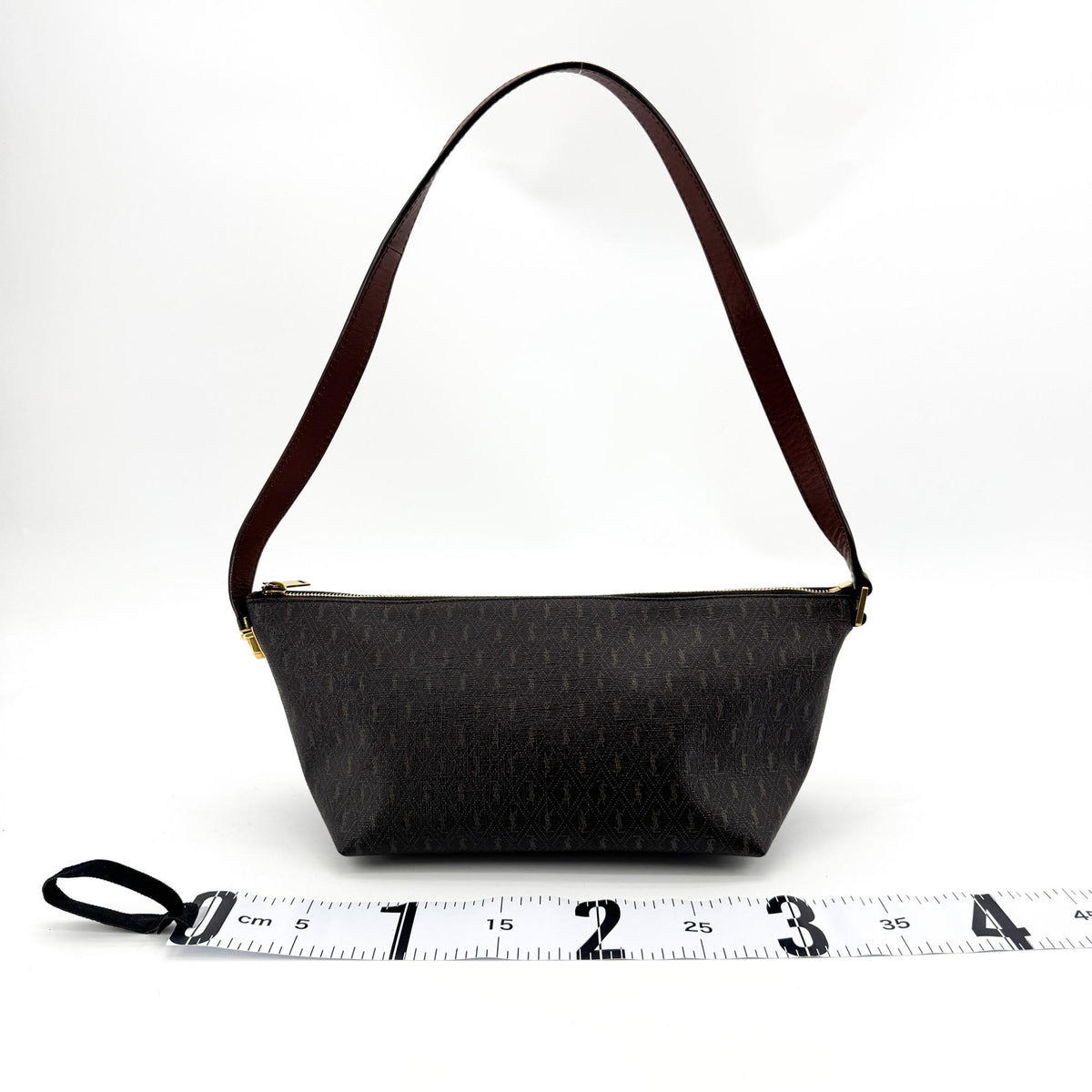 Saint Laurent Le Monogramme Monogram All Over Coated Canvas and Leather, Black, Canvas, Shoulder Bag