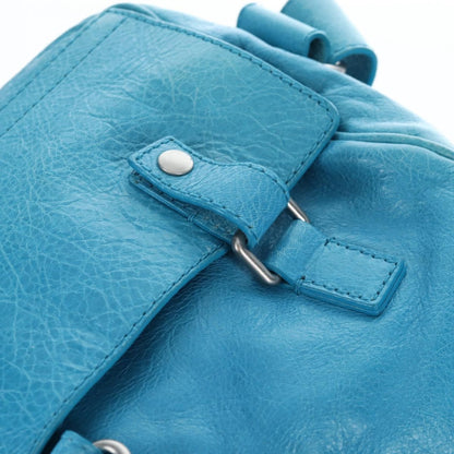 Balenciaga Squash Duffle Leather, Blue, Leather, Handbag