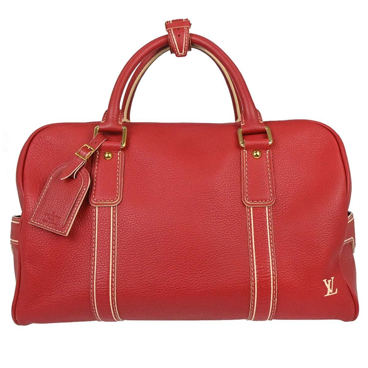 Louis Vuitton Carryall Leather, Red, Leather, Travel Bag