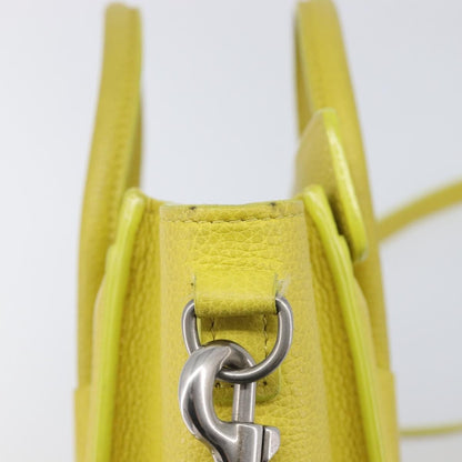 Celine Luggage Grainy Leather, Yellow, Leather, Handbag