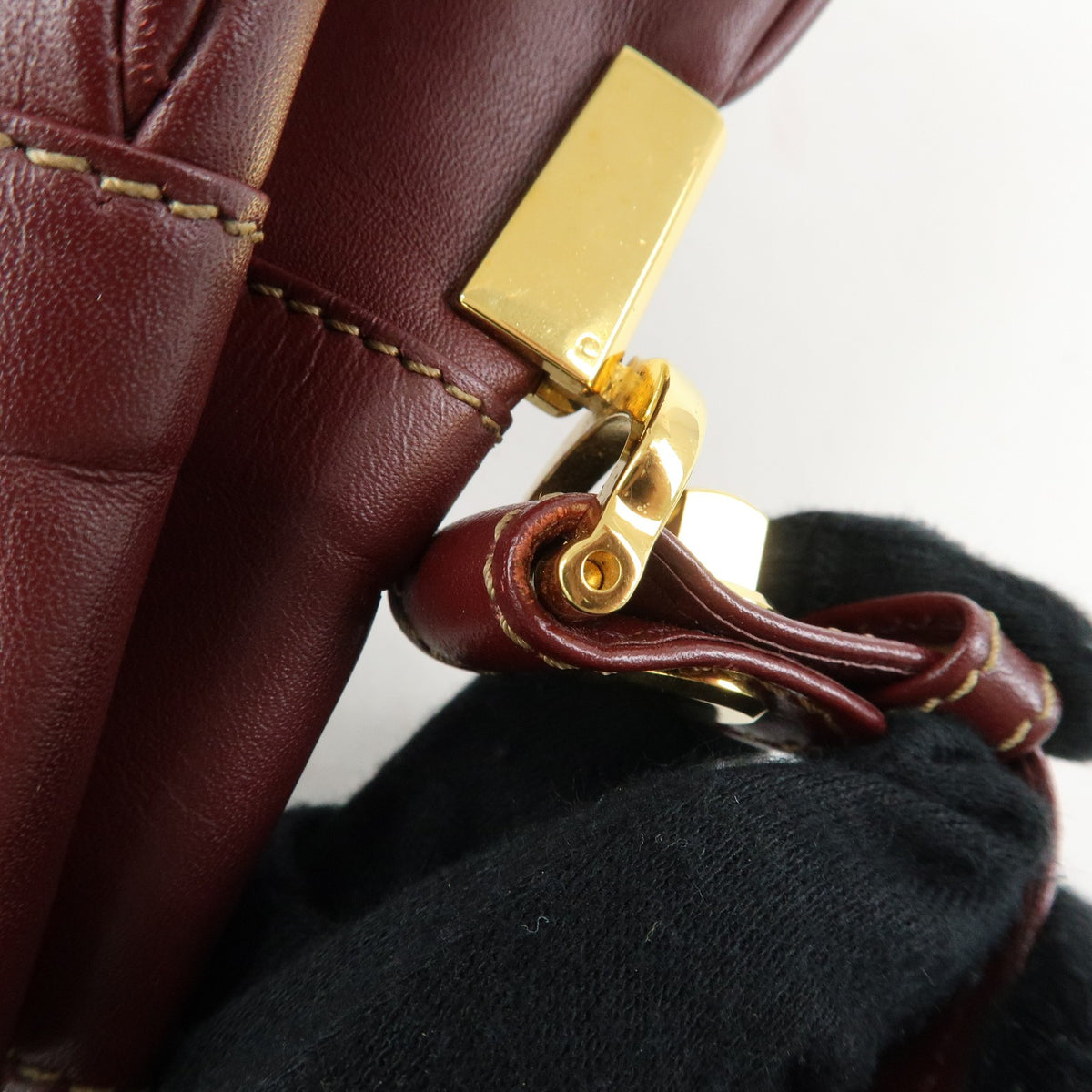 Cartier Must de Cartier Leather, Burgundy, Leather, Shoulder Bag