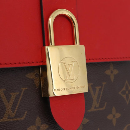 Louis Vuitton Locky Monogram Canvas with Leather, Red, Canvas, Handbag