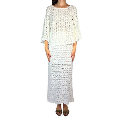 Pinko Open Knit White Top