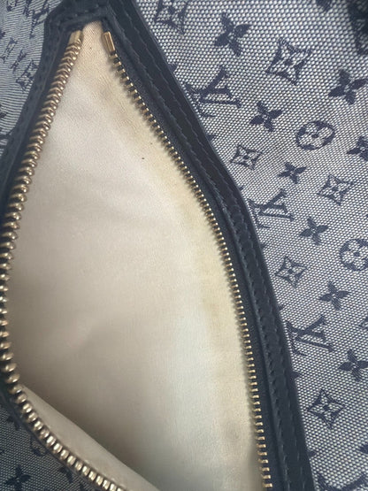 Louis Vuitton Lucille Mini Lin, Blue, Canvas, Handbag