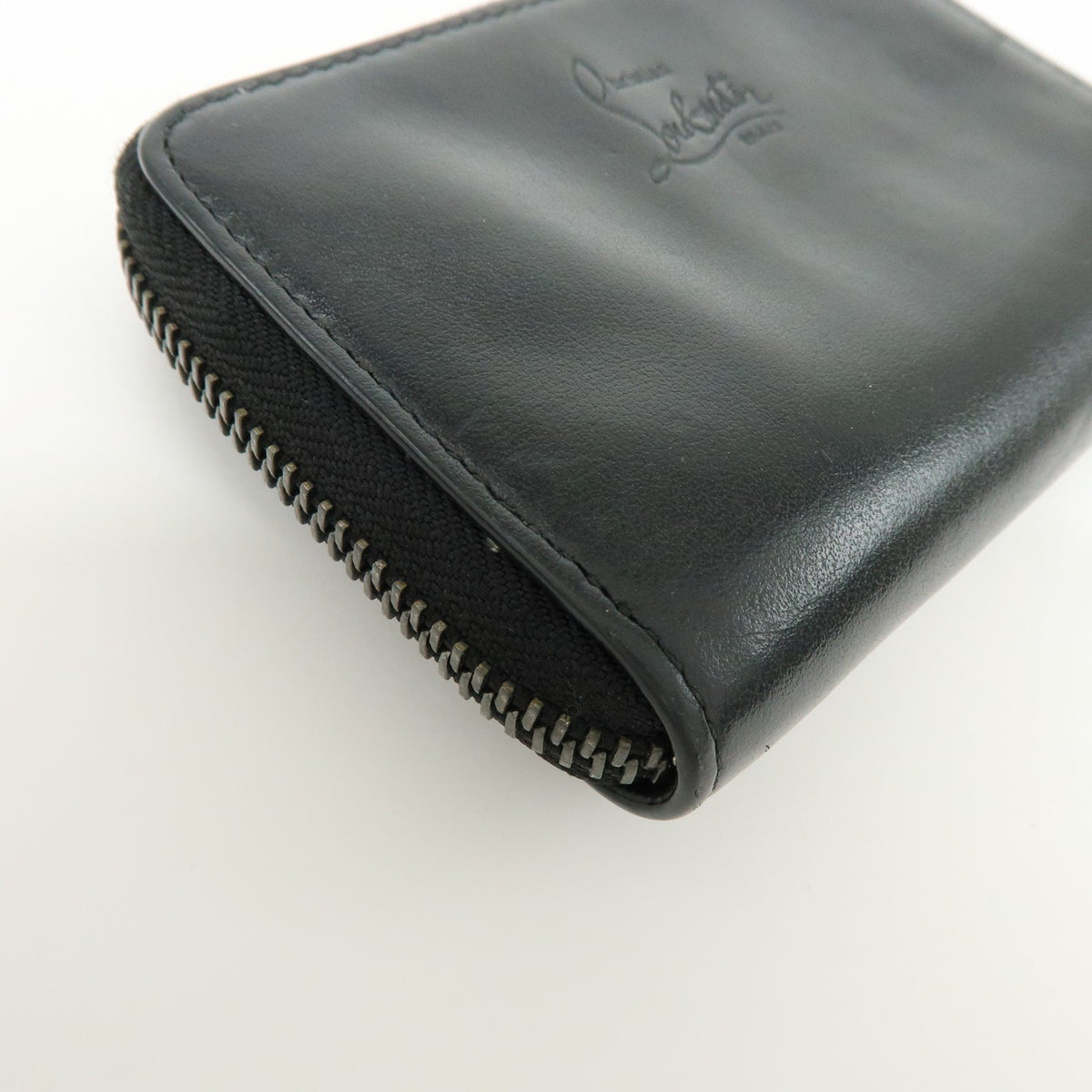 Christian Louboutin Panettone Coin Purse Spiked Leather, Black, Leather, Wallet