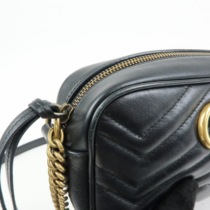 Gucci GG Marmont Matelasse Patent, Black, Leather, Shoulder Bag