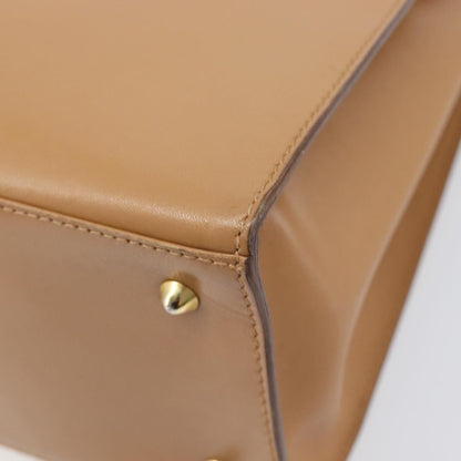 Gucci Vintage Lady Lock Top Handle Leather, Beige, Leather, Handbag