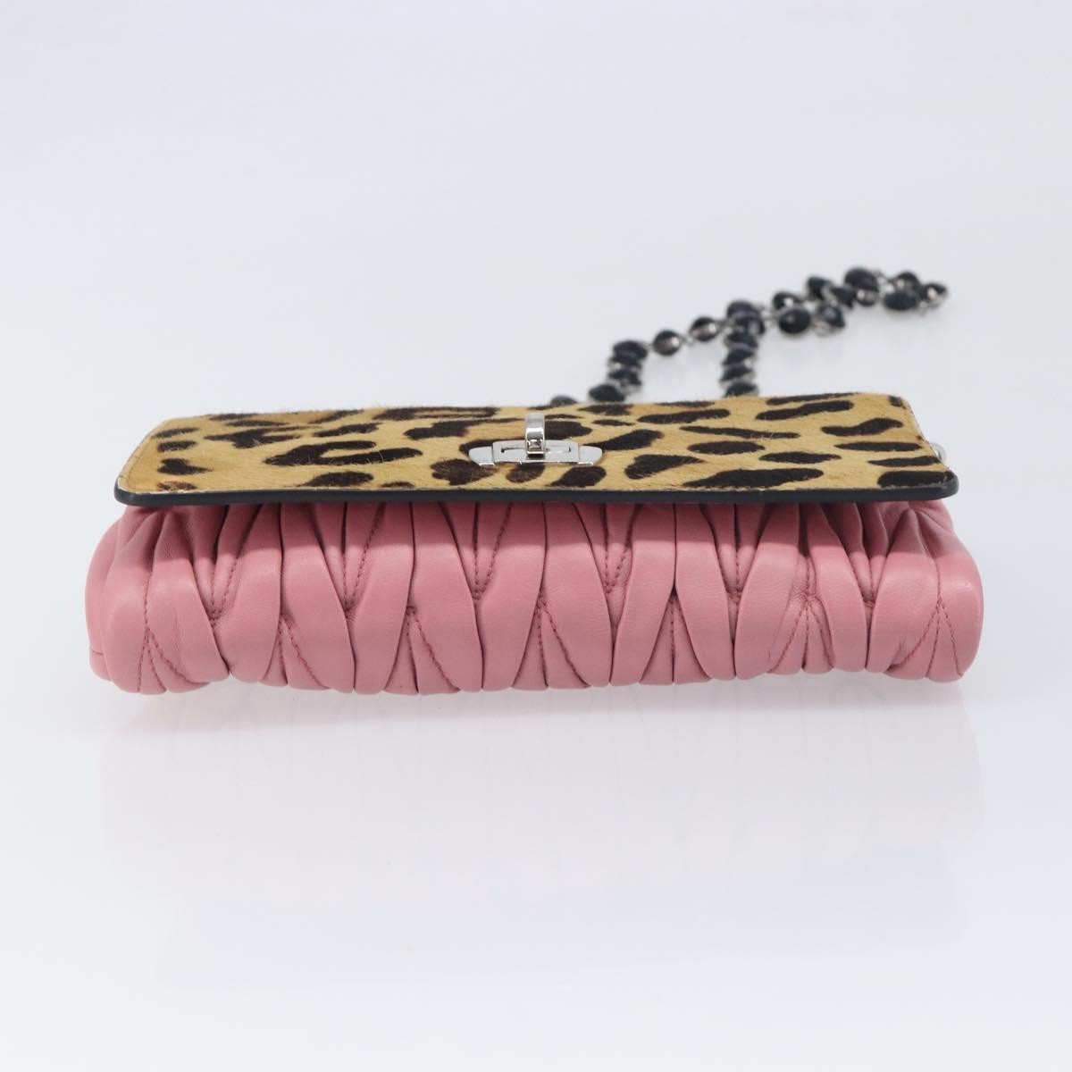 Miu Miu Convertible Flap Haircalf & Matelassé Nappa Leather, Pink, Calfskin, Crossbody Bag