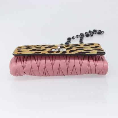 Miu Miu Convertible Flap Haircalf & Matelassé Nappa Leather, Pink, Calfskin, Crossbody Bag