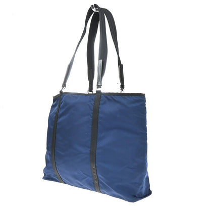 Prada Shoulder Canvas and Leather, Blue, Nylon, Shoulder Bag