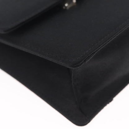 Bvlgari Shoulder Satin, Black, Satin, Shoulder Bag