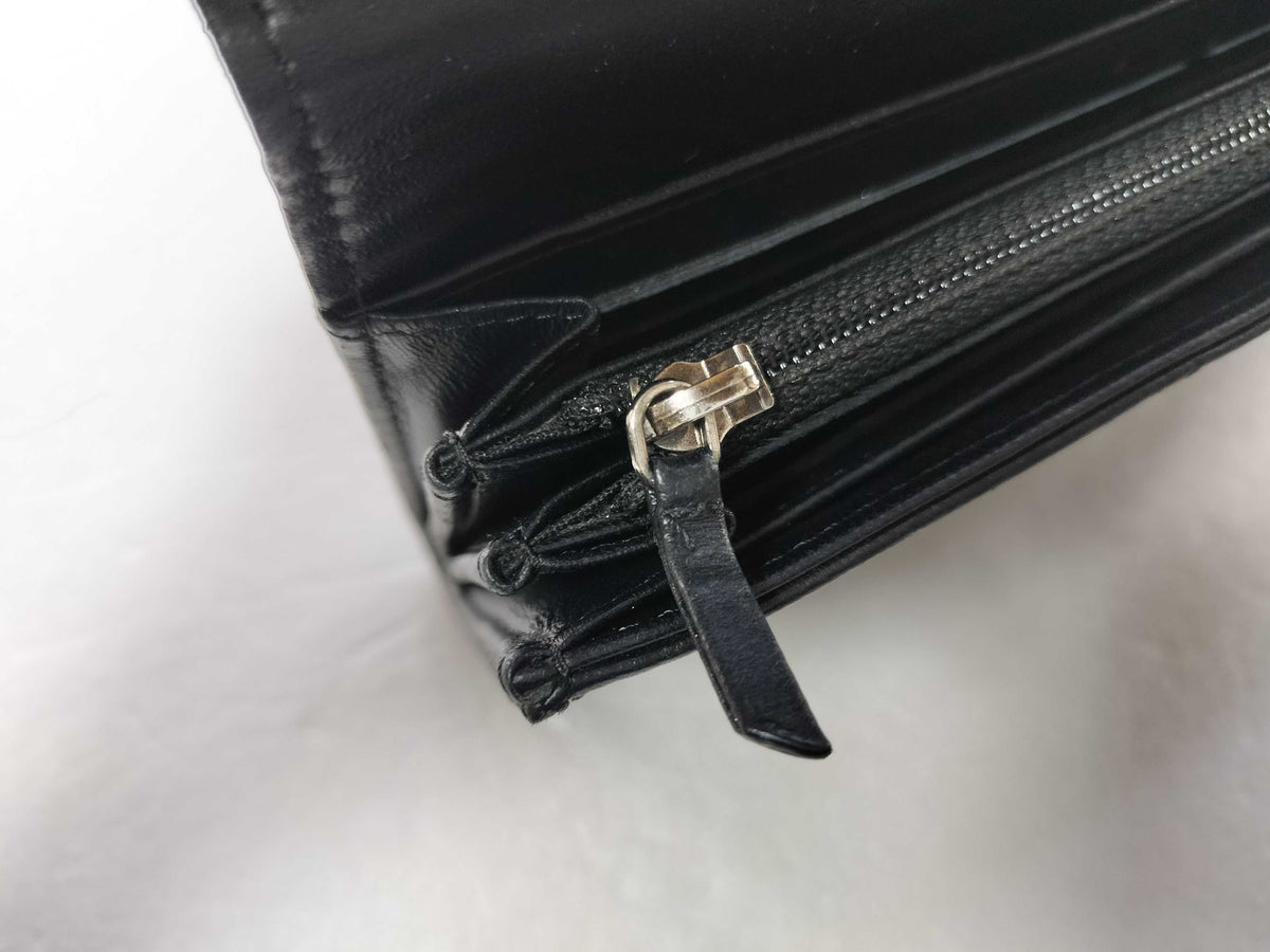 Chanel Boy Flap Quilted Lambskin, Black, Leather, Wallet