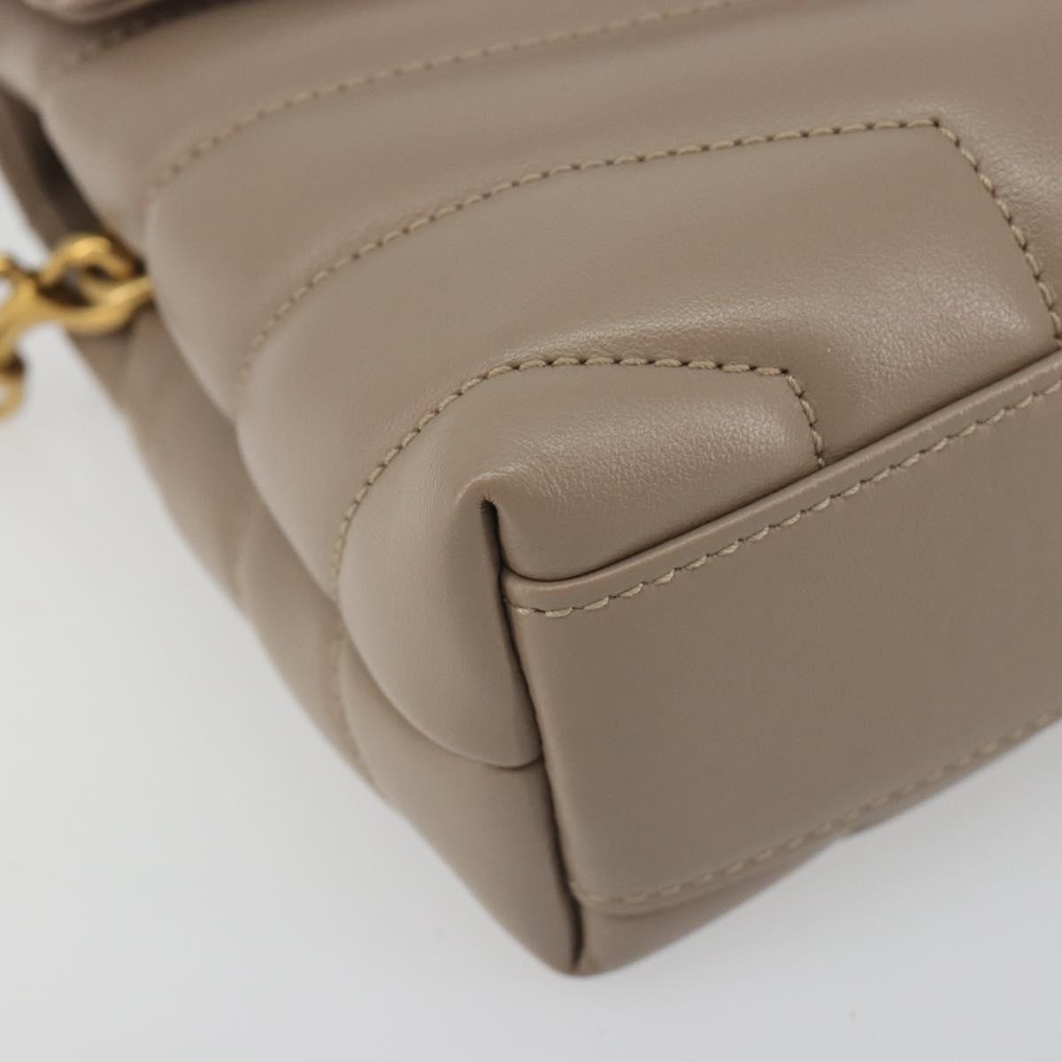 Saint Laurent Loulou Puffer Quilted Leather, Beige, Leather, Shoulder Bag