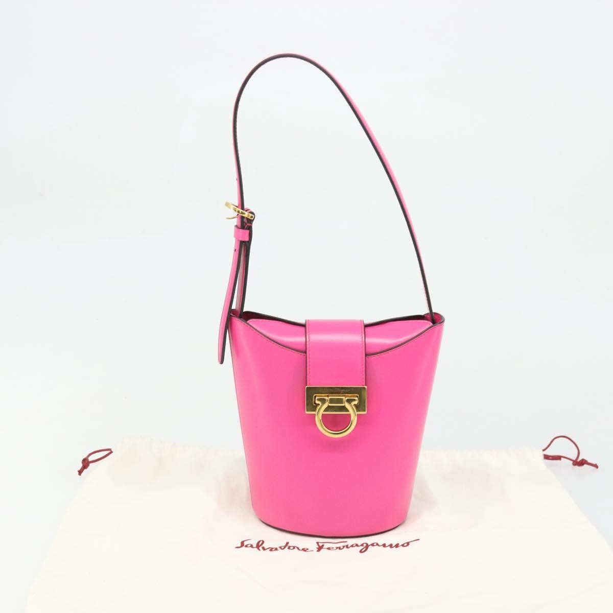 Salvatore Ferragamo Trifolio Leather, Pink, Leather, Shoulder Bag