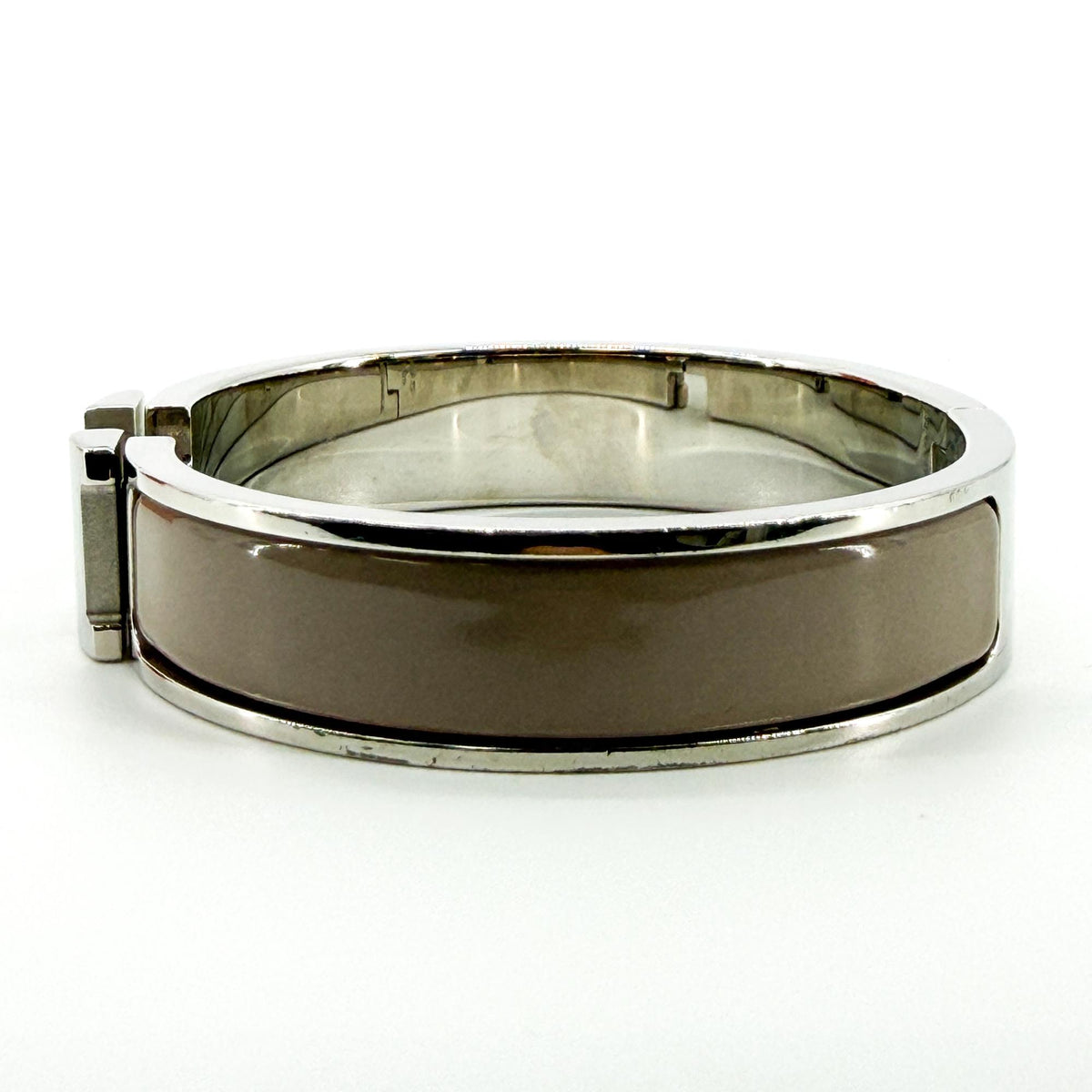 Hermes Clic H Enamel, Brown, Silver, Bracelet