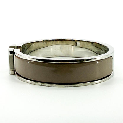Hermes Clic H Enamel, Brown, Silver, Bracelet